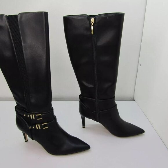NEW WHITE HOUSE BLACK MARKET Womens Tall Double Buckle Boot Pointed Toe Size 9.5 - Picture 2 of 11